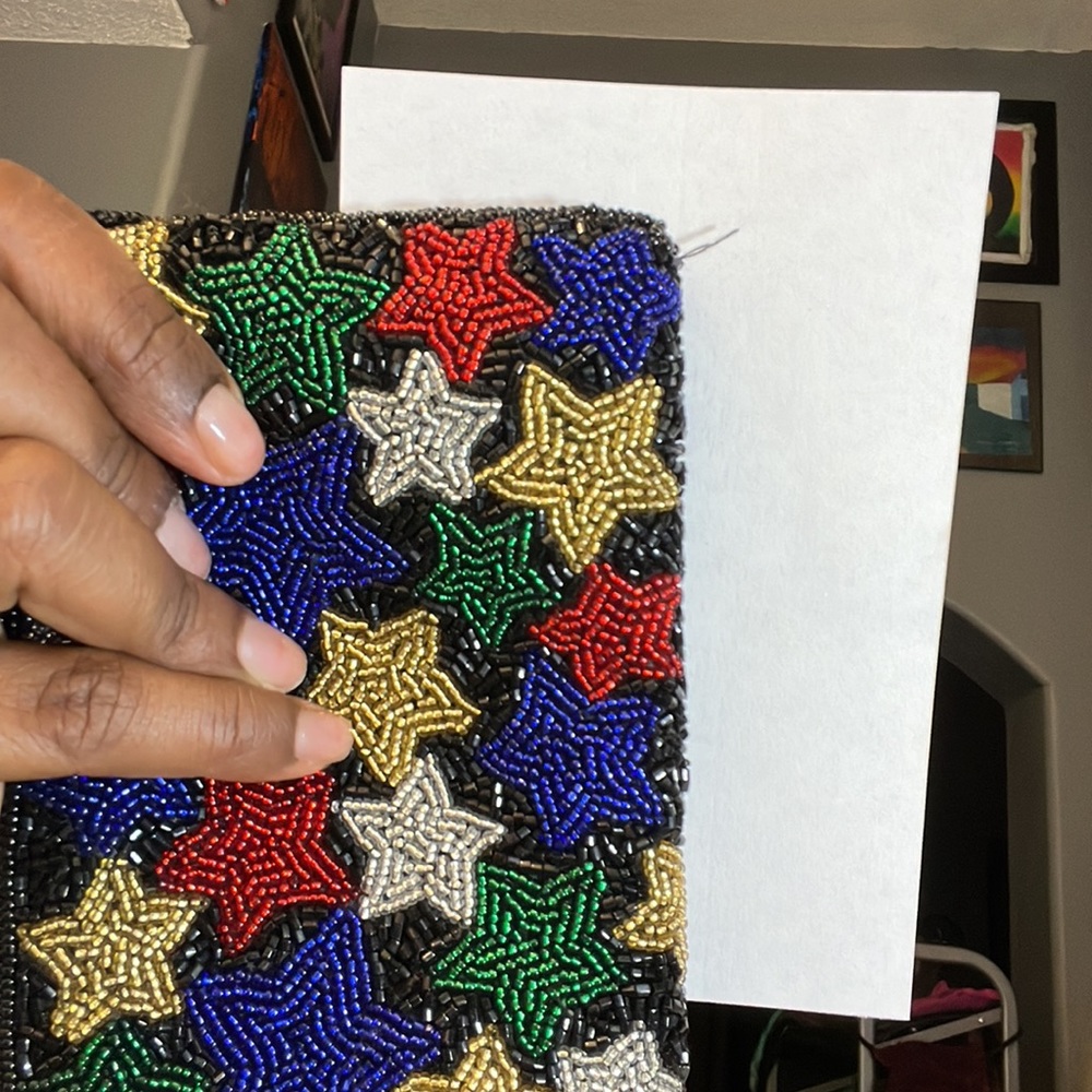 NEIMAN MARCUS BEADED POUCH - Picture 2 of 4